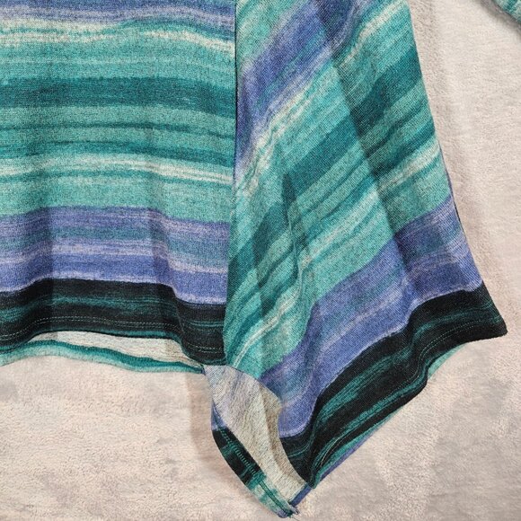 Striped Asymmetrical Hem 3/4 Sleeve Tunic Top 1X CJ Banks Polyester/Spandex Mult - Picture 8 of 12